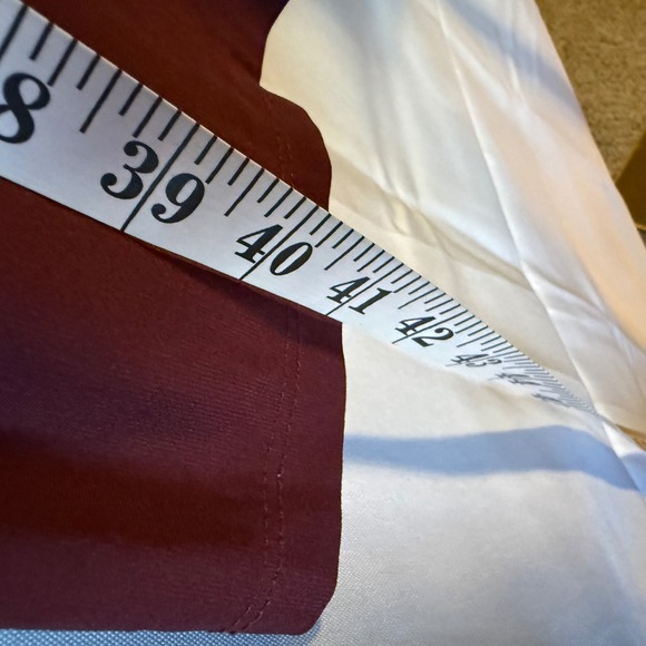 GILLI Women Wrap Dress Burgundy White Print 3/4 Sleeve V Neck Knee Length Size S - Picture 8 of 8